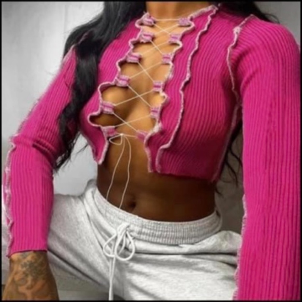 Crop tie shirt